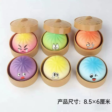 New Baozi Stress-Relief Kneading Music Cartoon Design Ventilation Simulated Food Game Stress-Relief Toy Slow-Paced Rebo