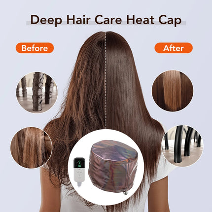 SPA Heat Cap Hair Steamer 9-level Temperature and 5 Timed Settings Hair Mask Hair Heating Cap for Hair Treatment Home Use