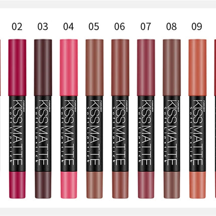 19 Colors Sexy Matte Lip Stick Lipliner Lip Liner Pencil Lasting Nude Rotatable Lipsliner Pen Set Beauty Makeup Tool Cosmetic