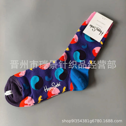 High Quality Fashionable Men's Mid-Calf Cotton Socks HappySocks New Arrival Suitable for All Seasons Swedish Design