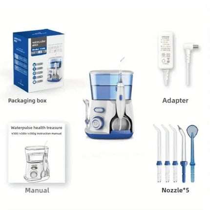 2026New V300G Oral Irrigator 5pcs Tips Dental Water Flosser Electric Cleaner 800ml Oral Hygiene Dental Flosser for Oral Care