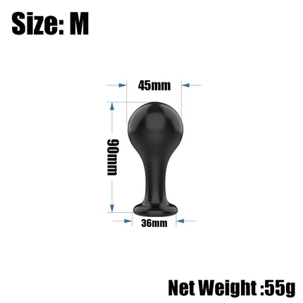 Black Smooth Butt Plug with Flared Base Prostate Massager for Men And Women Beginner Anal Training Toy
