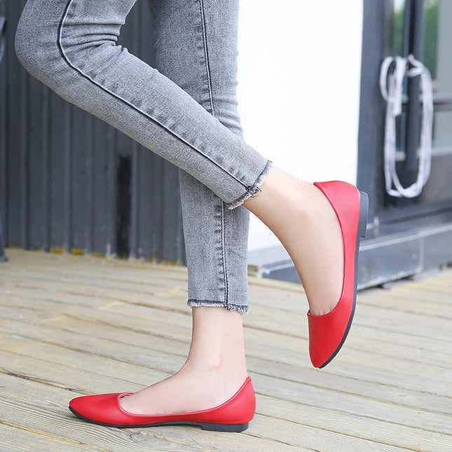New Flat Heel Pointed Toe Flat Shoes Korean Style Fashionable Shallow Mouth Large-Size Casual Shoes Comfortable And Breathable