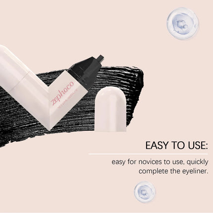 Rotating Eyeliner Stamp Pen Waterproof Sweat-Proof Integrated Black Brown Dual-Head Triangular Tip Symmetric Liquid Eyeliner Pen