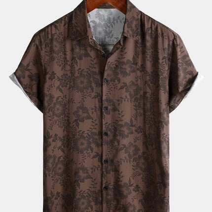 Summer Mens Striped Floral Patchwork Hawaiian Shirt 3D Print Short Sleeve Pocket Casual Oversized Beach Camisa Havaiana Listrada