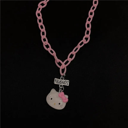 Lolita Girls Cute Cartoon Heart Print Bell Necklace Adjustable Collars JK Uniform Kawaii Chokers Women Punk Torques Jewelry Gift