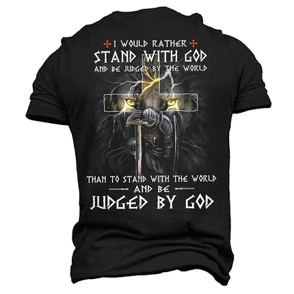 2024 Summer Men's Crucifix T Shirt 3d Print Letter Short-sleeved Cross Oversized Tops Ropa Hombre Jesus Christ T-shirts Male Tee
