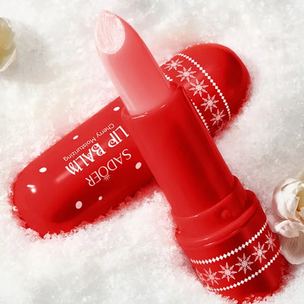 SADOER Christmas Moisturizing Lipstick Anti Wrinkles Hydrating Repair Nourishing Plump Lips Lip Balm Lip Plumper Skin Care