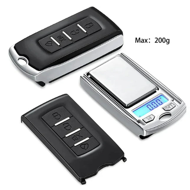1PCS 200g/100g 0.01g Precision Portable Car Key Shape Mini Digital Pocket Electronic Gram Scale with LCD Display