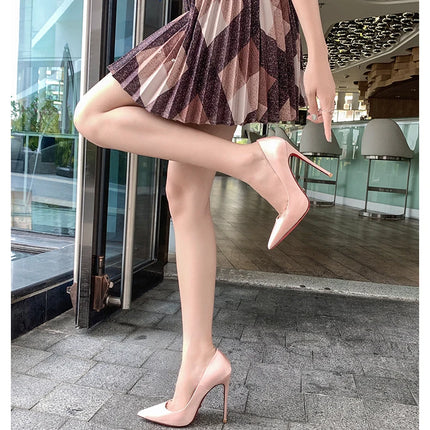 Elegant Woman Heeled Shoes 2026 Trend Luxury Red Bottoms High Heels Pointed Toe Stiletto Pumps 12 cm Party Dress Wedding Shoes