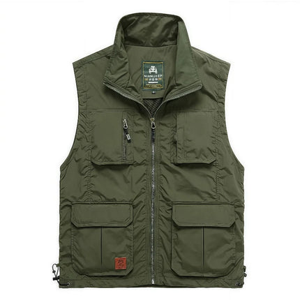 2026 New Quick Dry Thin Outdoor Casual Vest Men's Fishing Photography Multi-Pocket Lightweight Breathable Comfortable Vest Top