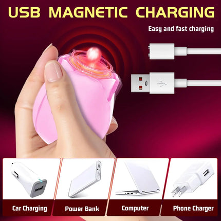 3 in 1 Sucking Vibrator Rose Sex Toy Vaginal Nipple Clitoral Sucking Stimulator for Women G-Spot Vibrator Adult Couples Sex Toys