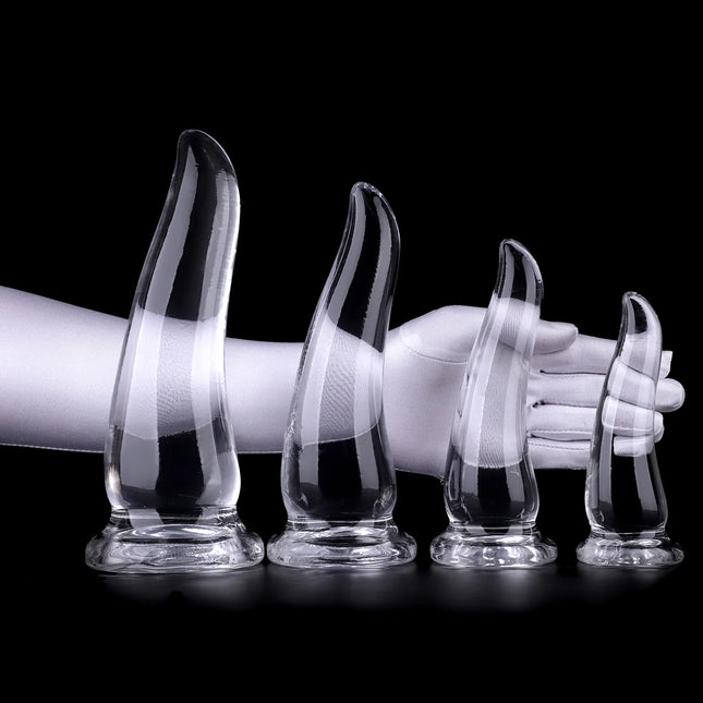 Clear Anal Plug OX Horn Dildo Anus Prostate Dilator Beads Massager Butt Plug Suction Bottom Sex Toys For Men Women Adult 18+