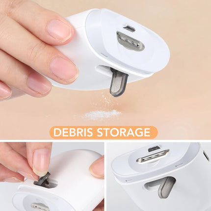 Electric Nail Clippers Automatic Anicure Trimmer With Light Adult Baby Fingernail Toe Scissors Pedicure Polishing Nails Cutter