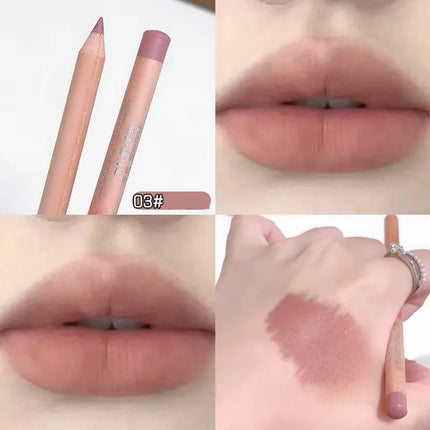 Waterproof Matte Lipliner Pencil Red Brown Contour Tint Filling Lipstick Long Lasting Non-stick Cup Moisturising Lips Makeup