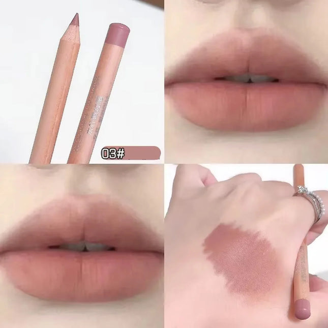 Waterproof Matte Lipliner Pencil Red Brown Contour Tint Filling Lipstick Long Lasting Non-stick Cup Moisturising Lips Makeup