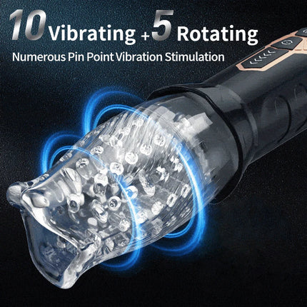 Automatic Male Masturbator Cup Rotation Silicone Vagina Vibrator Masturbation Erotic Sex Toy for Men Mastubator Blowjobs Machine