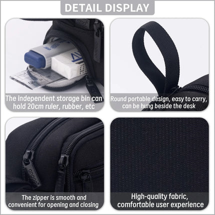 Large Capacity Multi-Functional Pencil Case Three-Layer Stationery Box for Elementary School Students Storage Bag Cross-Border