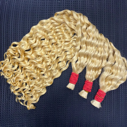 Deep Wave Hair Bulk For Boho Braids 100% Human Hair Extensions No Weft Pure Color Curly 12A Vietnamese Hair 30 inch Bundle