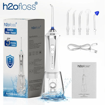 H2ofloss Water Flosser For Teeth Portable Oral Irrigator Dental Water Jet Cleaning High Pressure Mouth Washing 2500mAh 140PSI