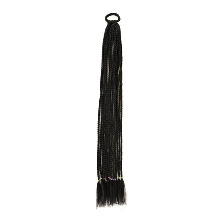 Braided Ponytail Extension Synthetic Colorful Hair Extension For Women 24inch Rainbow Hair Braids Extensions