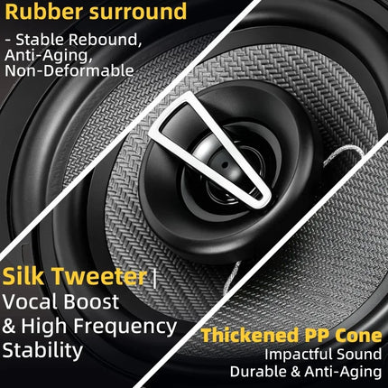 A Pair 4 Inch Full Coaxial Speaker 100W Max HD Audio 2 Way Coaxial Speaker Enhanced Car Stereo Sound High Output Distortion-Free
