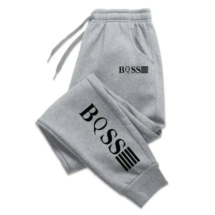BOSS Sports Pants Men's Casual Tight Pants Gym Fitness Sports Pants Autumn and Winter Men's Gym Home