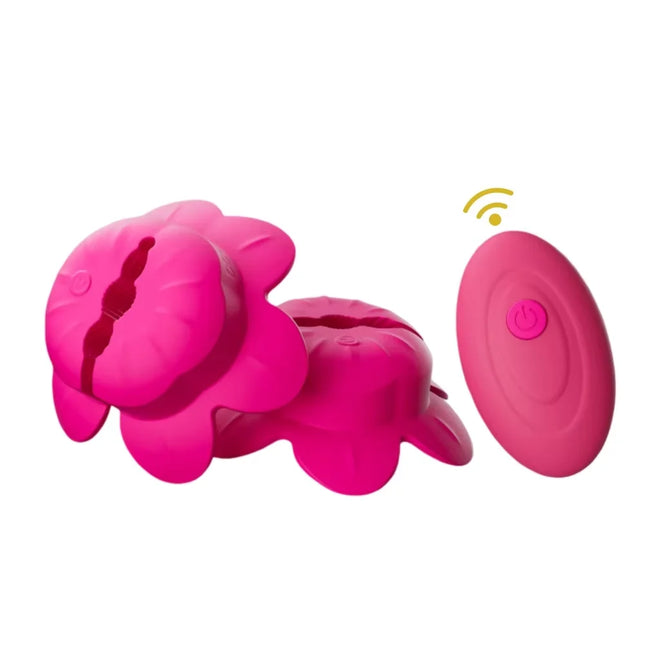 Adjustable Flower Nipple Clamps Vibrator - Remote Control Soft Silicone Stimulator Adult Sex Toys RJ-002