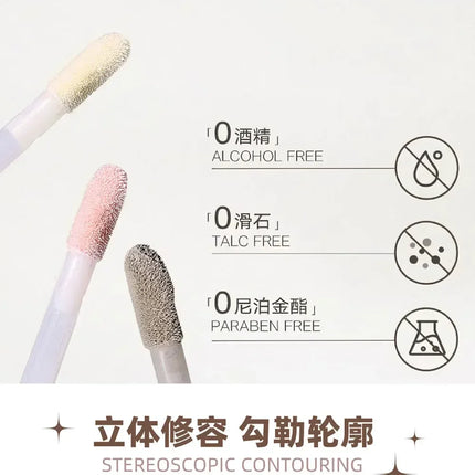 HISYI Dual-End Liquid Highlighter Pen, Skin Brightening & Contouring Stick, Natural Contour, Long-Lasting, Waterproof