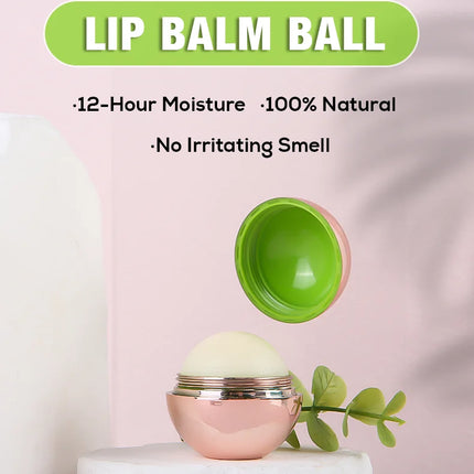 Vegan Organic Moisturizing Round Rose Golden Lip Balm Ball Natural Lip Balm Fade Lip Lines