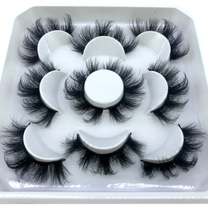 AMSDCN New 5-Pair 8-25mm Natural 3D Mink Eyelash Extension Eyelash Maquiagem