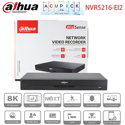 NEW Dahua 16ch 8K NVR AI 448Mbps NVR5216-EI2 2SATA AcuPick Network Video Recorder