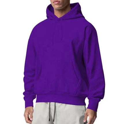 Cotton Hooded Sweatshirt, Solid Color Fashion Fit Sweatshirt, Autumn and Winter Fashion Sweatshirt, Suitable for Going Out