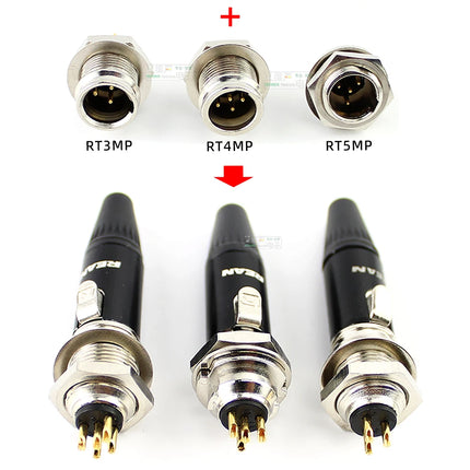 Tiny XLR Cable Connector Male Female 3 4 5 Pin Mini XLR Plug/ Male Socket RT5MP  Wireless Bodypack Headphone Microphone Jack