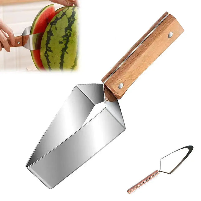 Stainless Steel Watermelon Slicer Handheld Thicken Melon Cutting Tool Fast Cutting Convenient Fruit Cutter Camping Party