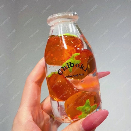 Juice Bottle Stress Ball Water Bottle Fidget Toy Boba Tea Squishy ASMR Anti Stress Funny Novelty Toy Toys For Children Gift