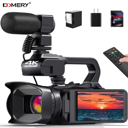 4K HD Video Cameras for Photography 64MP WiFi Livestream Webcam Camcorder 18X Digital Zoom Vlog Recording Camera for YouTube