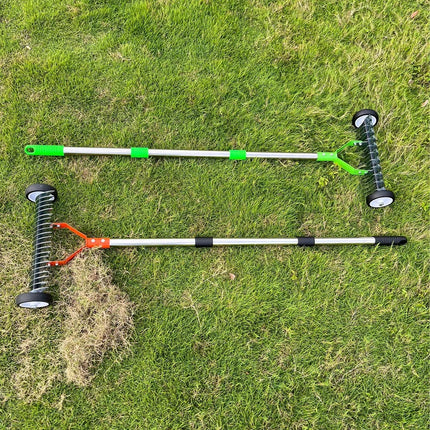Manual Roller Weeder Grass Chopper Multi-functional Lawn Rake Leaf Rake Garden Soil Loosener With Wheels