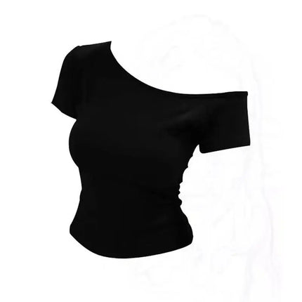 Slim Fit American Style Hot Girl Short Sleeve T-shirt 2025 Summer New Style Casual Versatile Short Length Women's Top