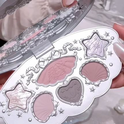 Little Angel Flower Knows Eyeshadow Palette Eye Glitter Make Up Palette Long Lasting 9 Color Eye Shadow For Girl And Women