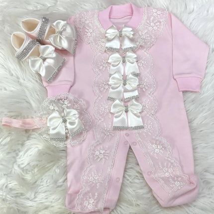 Original UK Prince Take Me Home Outfit Baby Crown Jewels set Baptism Bling Outfit Rubybelleb Light Blue 3pcs Layette Swaddle Set