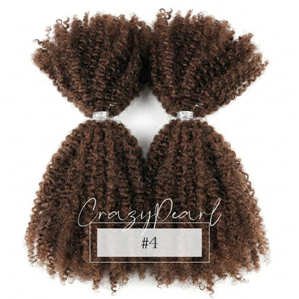 CrazyPearl 4B 4C Afro Kinky Curly Bulk Human Hair for Braiding Locs Twist Mini Micro Knotless Braids Dreadlock Hair Extensions