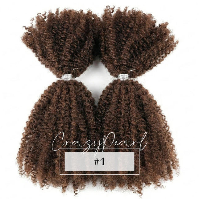 CrazyPearl 4B 4C Afro Kinky Curly Bulk Human Hair for Braiding Locs Twist Mini Micro Knotless Braids Dreadlock Hair Extensions