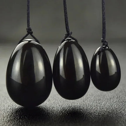 Natural Jade Massage Crystal Stone Black Obsidian Yoni  for Kegel Exercise Vaginal Muscle Massage Ben Wa Balls Massage Ball