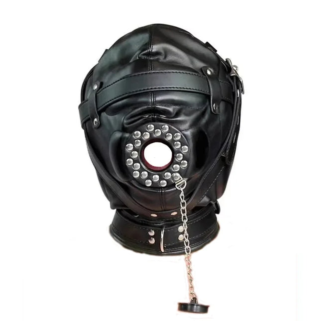 BDSM Mask With Gag, Gear Bondage, Role Play Hood Padded Blindfold, Sex Toys For Couples, Head Harness SM Products
