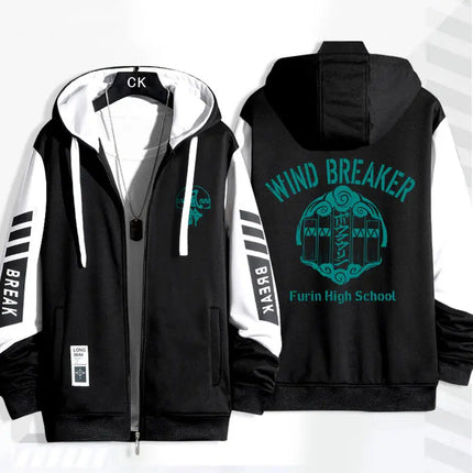Anime WIND BREAKER Series Hoodies for Men Women Zip Hoodies Hooded Sweatshirt Casual Daily Coat for Men Women