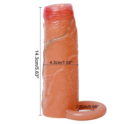 Realistic Penis Sleeve Extender Cock Sleeve Reusable Silicone Condom Dick Enlargement Delay Ejaculation Sex Toys for Men Sexual