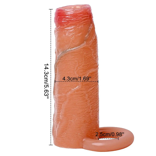 Realistic Penis Sleeve Extender Cock Sleeve Reusable Silicone Condom Dick Enlargement Delay Ejaculation Sex Toys for Men Sexual
