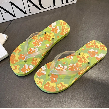Flip Flops Trendy Summer Outerwear Fashionable Clip On Beach Slippers Anti Slip Couple'S Splint Slippers Leisure Convenience