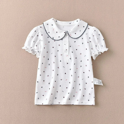 Versatile Japanese Export Student Base Layer Top Polo Shirt Sea Anchor Design T-Shirt For Men Women Children Summer